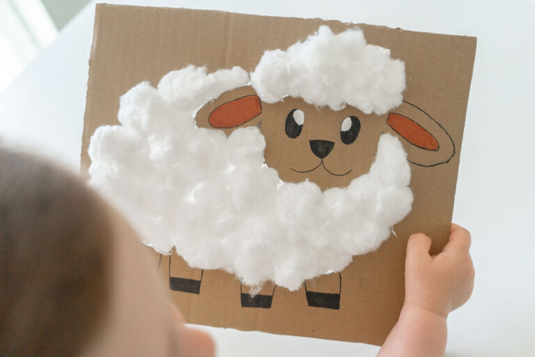 Activité créative bébé - Mouton coton