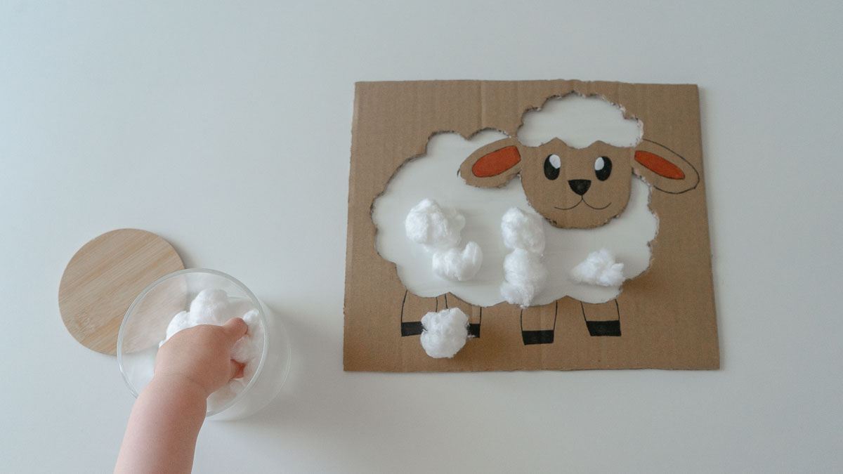 Activité créative bébé - mouton coton