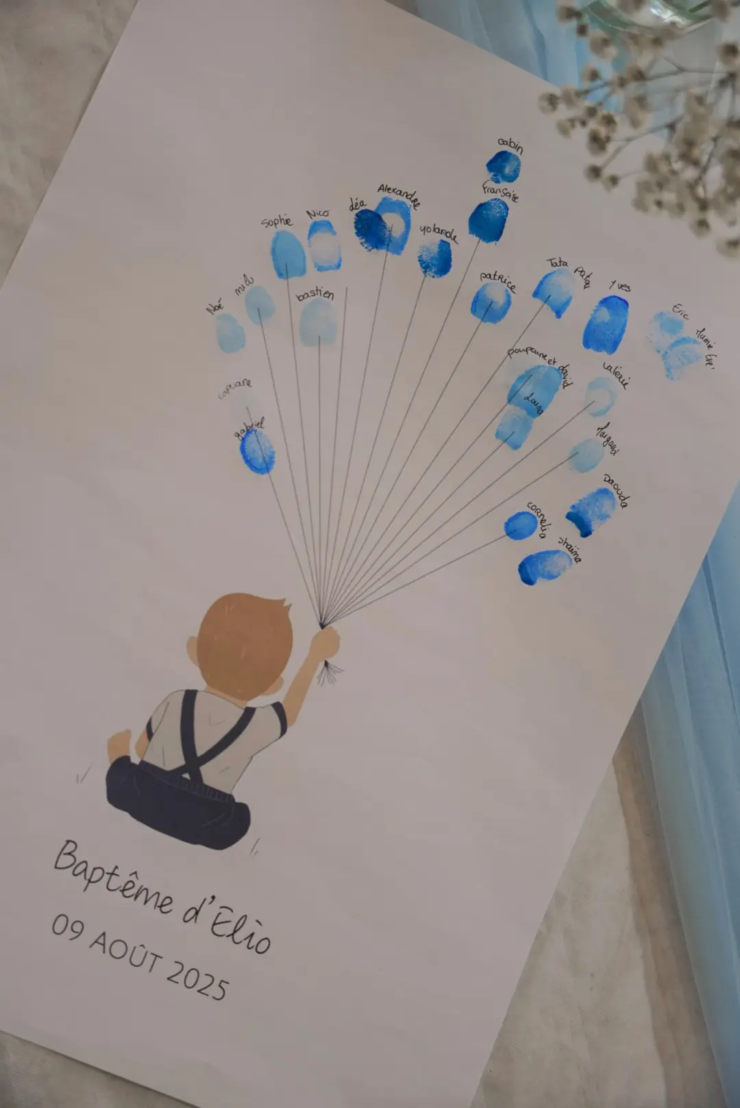 Illustration et empreinte de doigts.